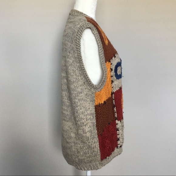 Vintage Two Twenty Sz Small Grey Red Sweater Vest - Picture 2 of 8